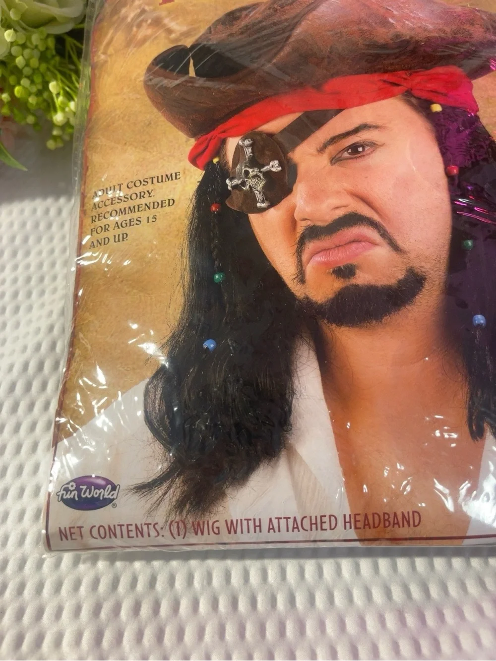 Caribbean Pirate Wig with Red Headband -